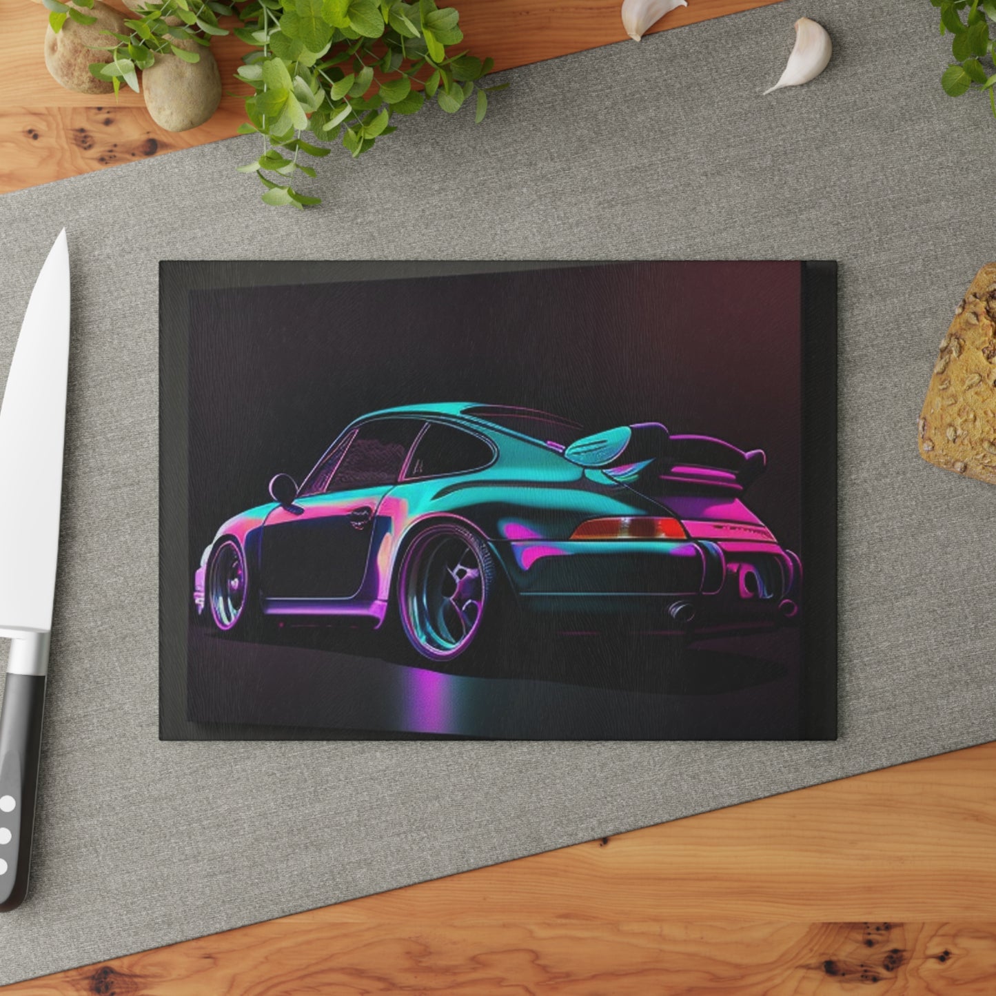 Glass Cutting Board Porsche Purple 1