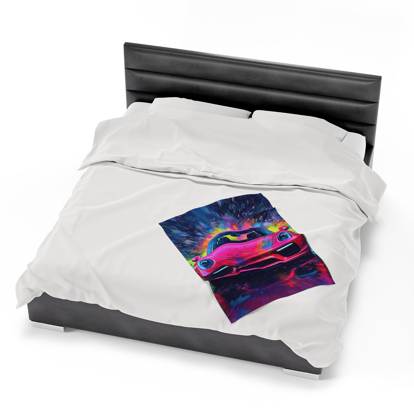 Velveteen Plush Blanket Pink Porsche water fusion 3