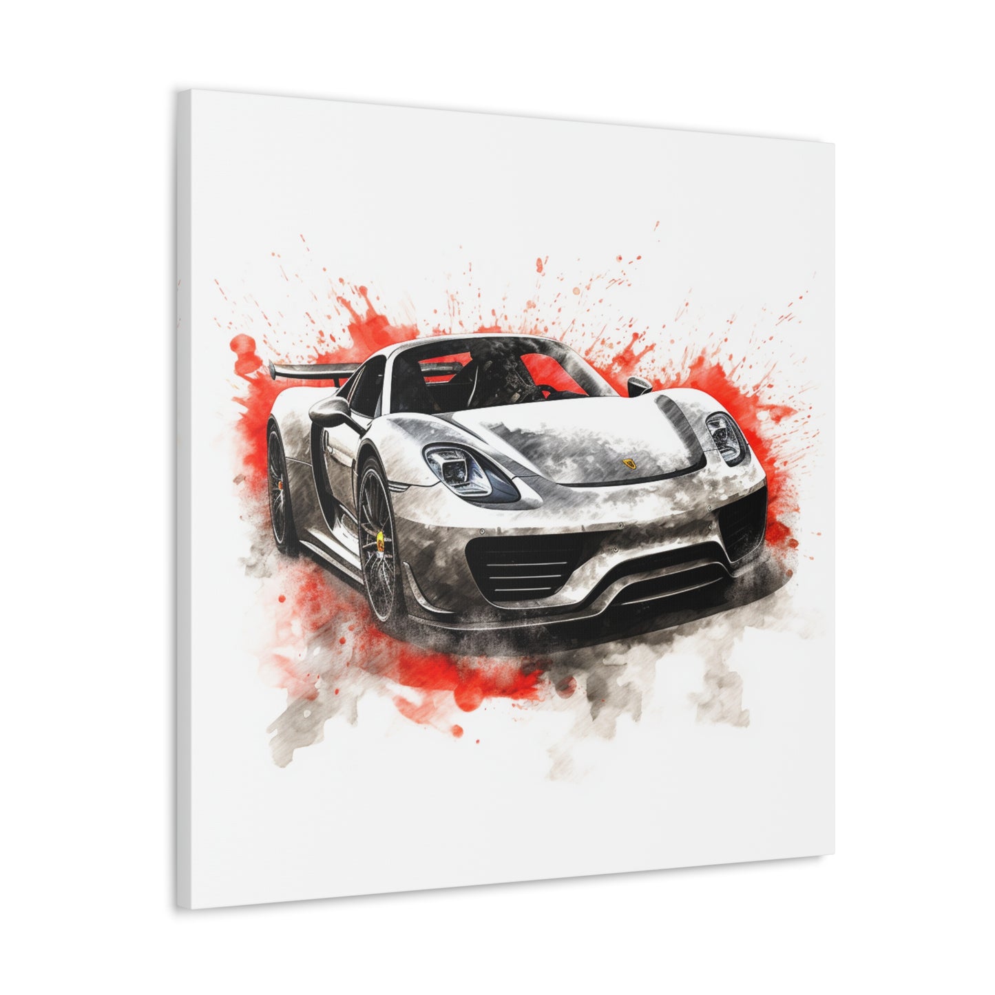 Canvas Gallery Wraps 918 Spyder white background driving fast with water splashing 4