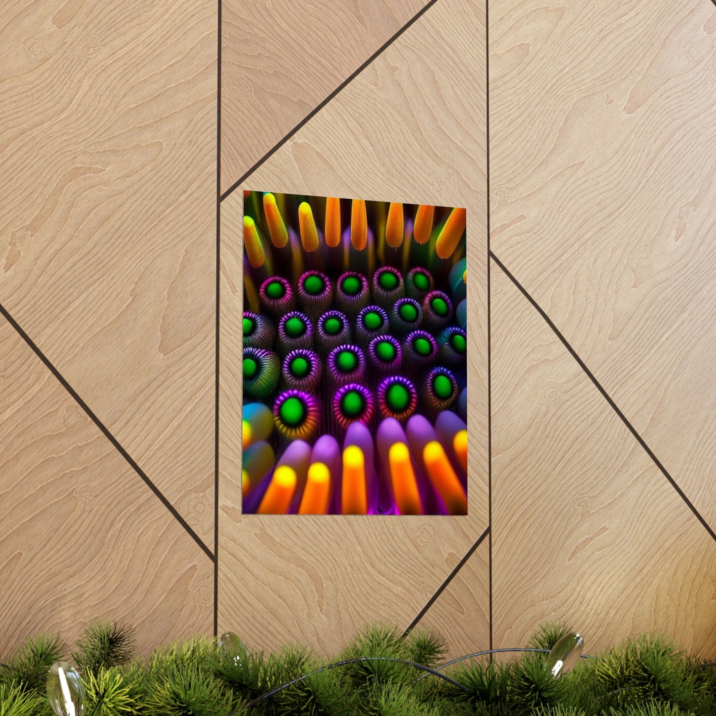 Premium Matte Vertical Posters Macro Cactus neon square 4