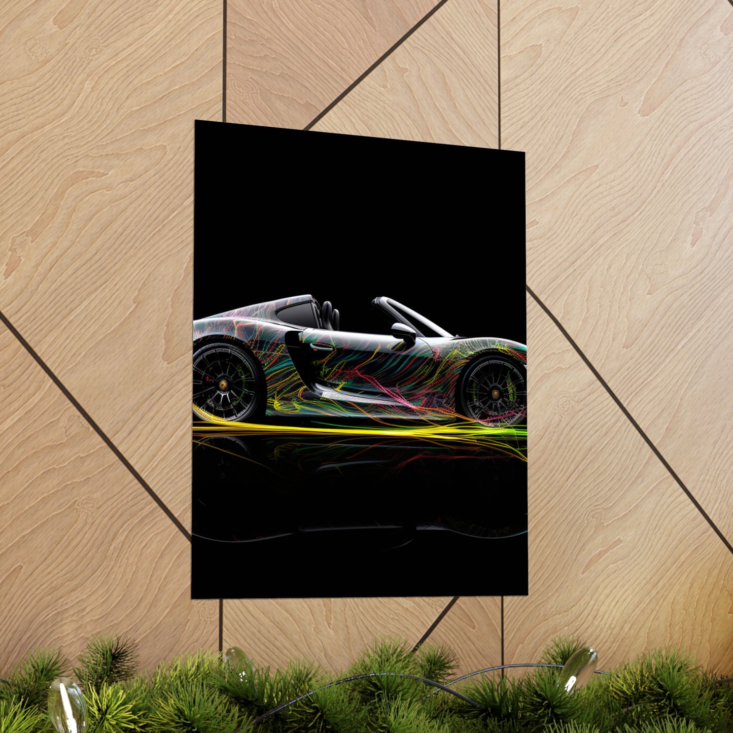 Premium Matte Vertical Posters Porsche Line 1