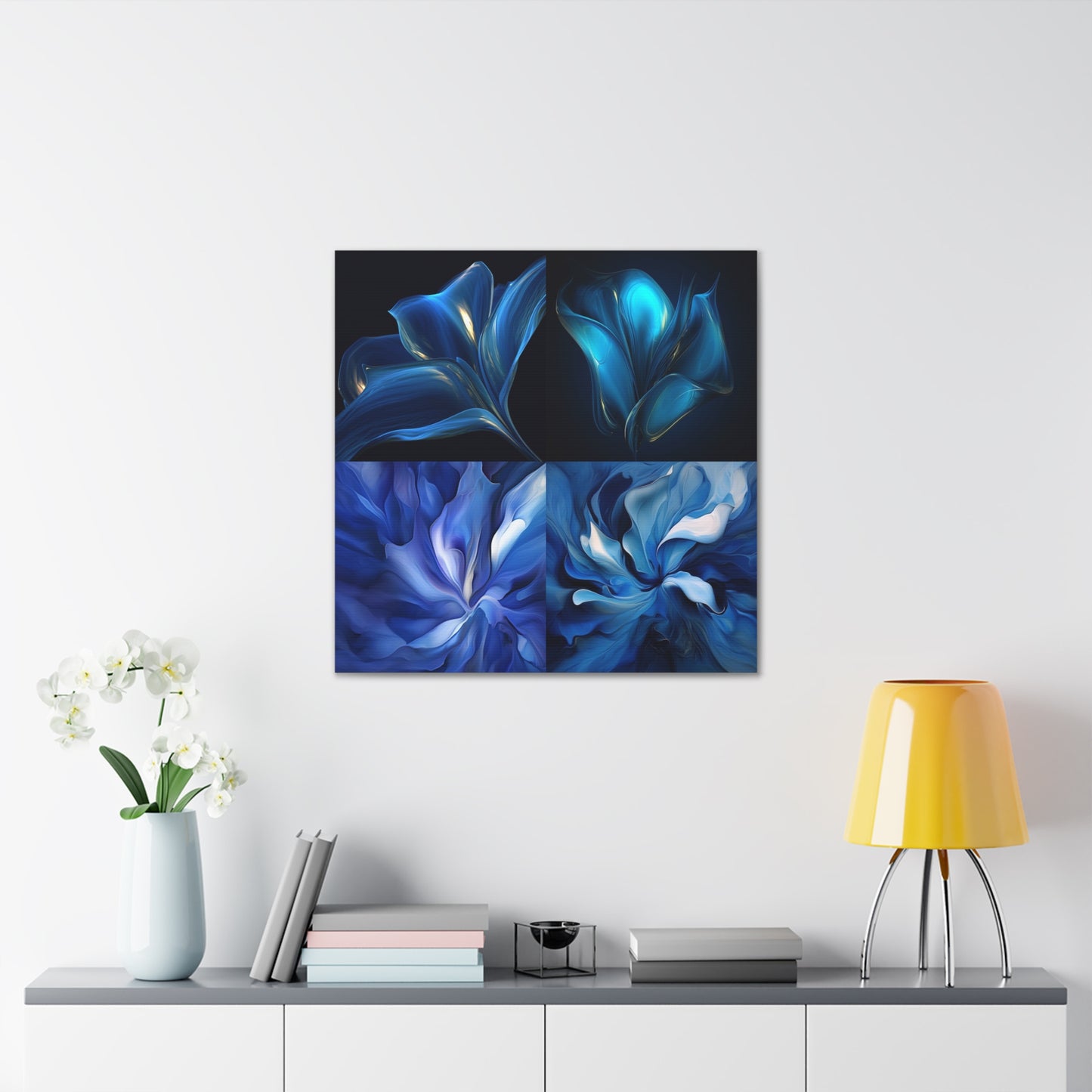 Canvas Gallery Wraps Abstract Blue Tulip 5