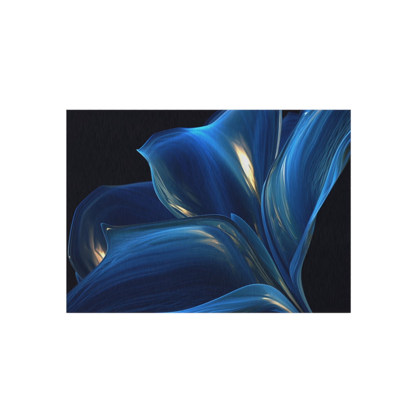 Outdoor Rug  Abstract Blue Tulip 1