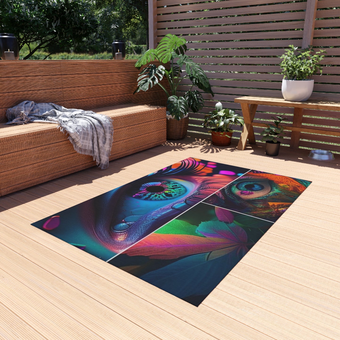 Outdoor Rug  Neon Florescent Glow 3