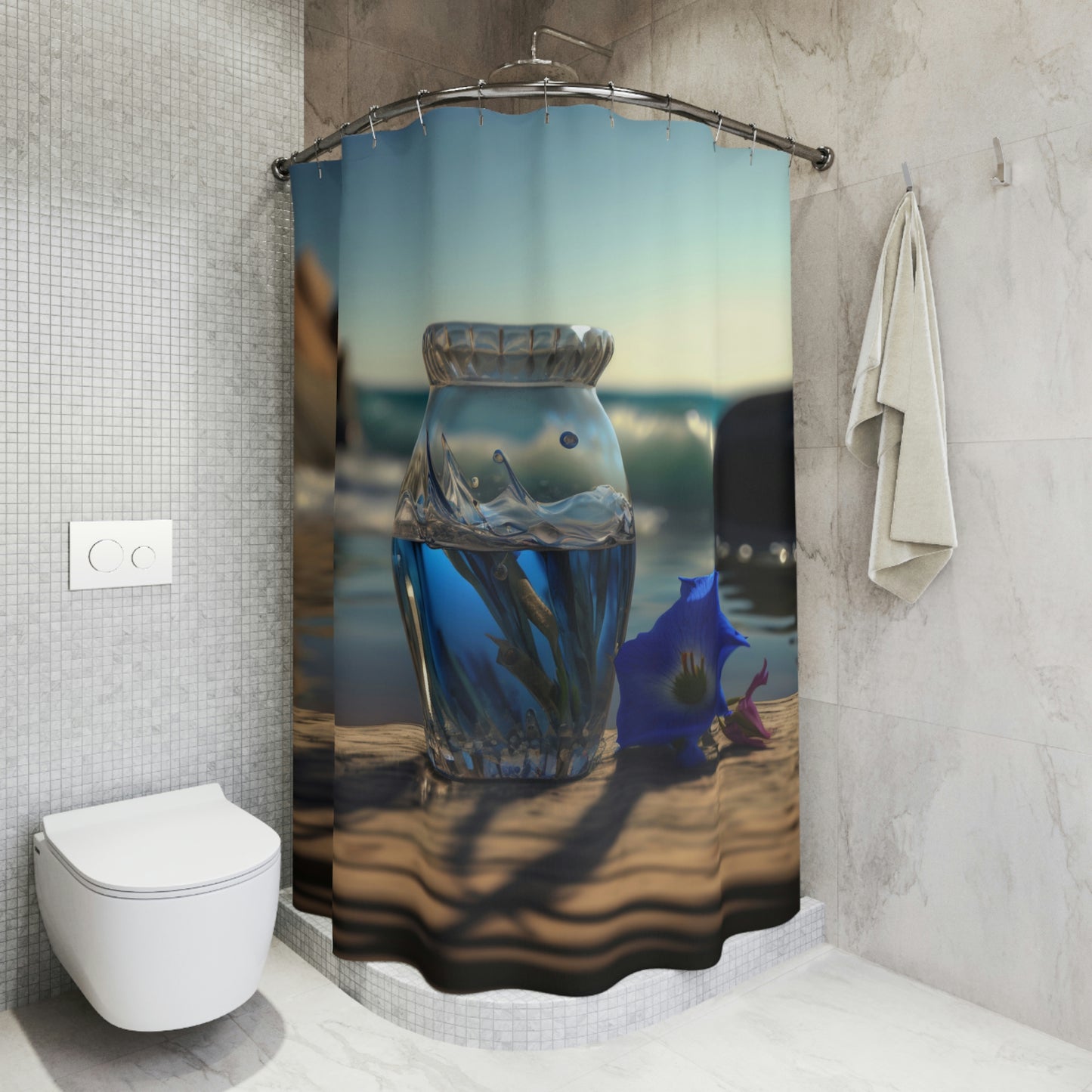 Polyester Shower Curtain bluebell 1