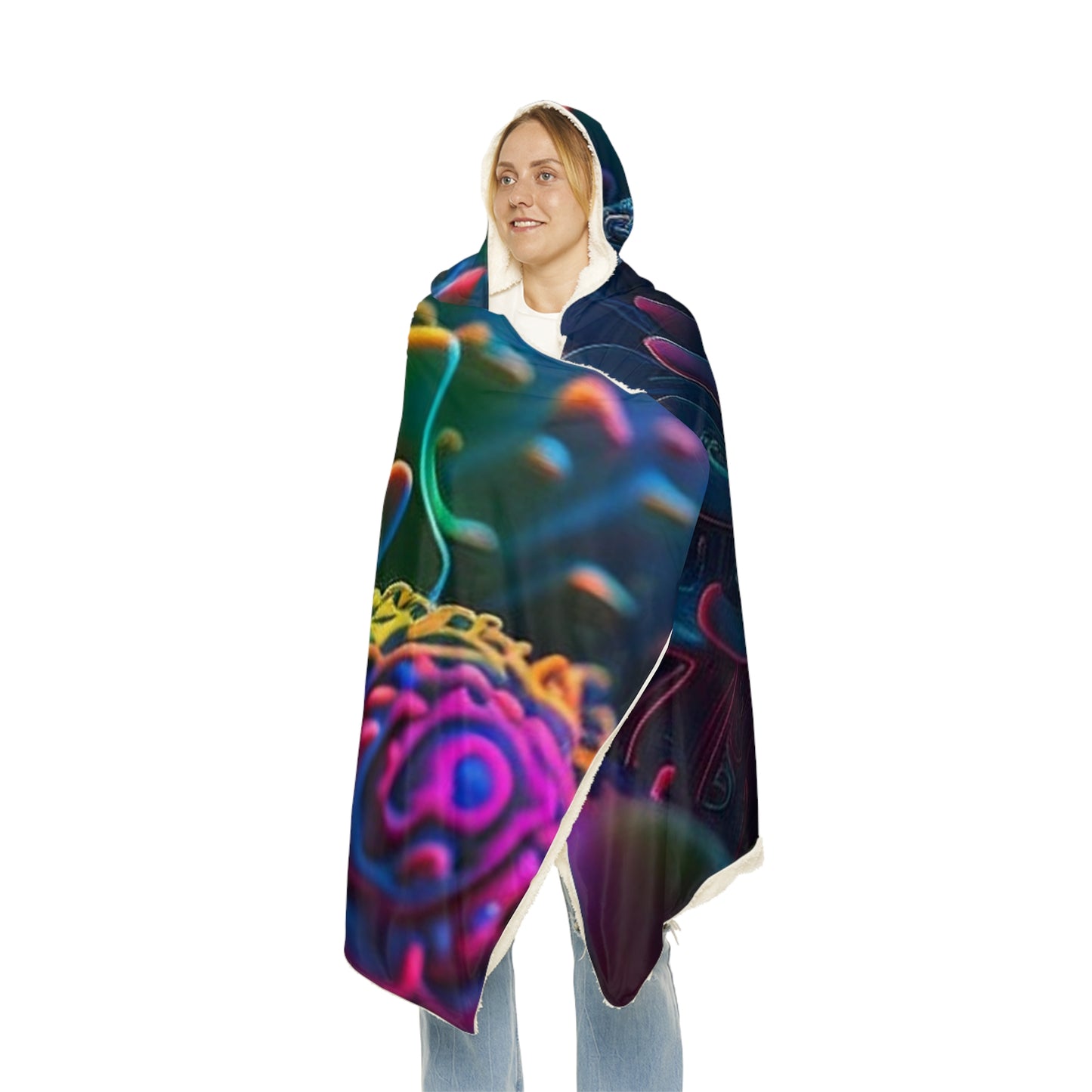 Snuggle Hooded Blanket Ocean Life Macro 4