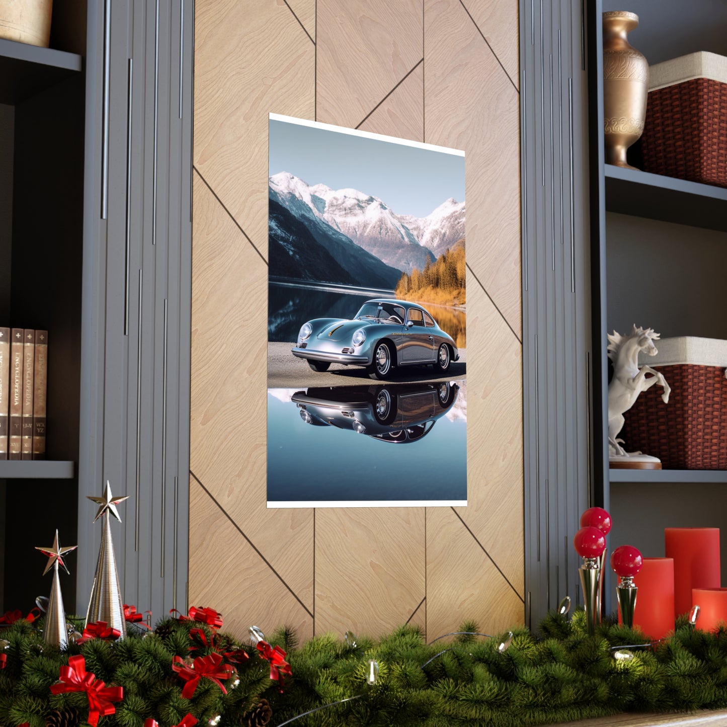 Premium Matte Vertical Posters Porsche Lake 1