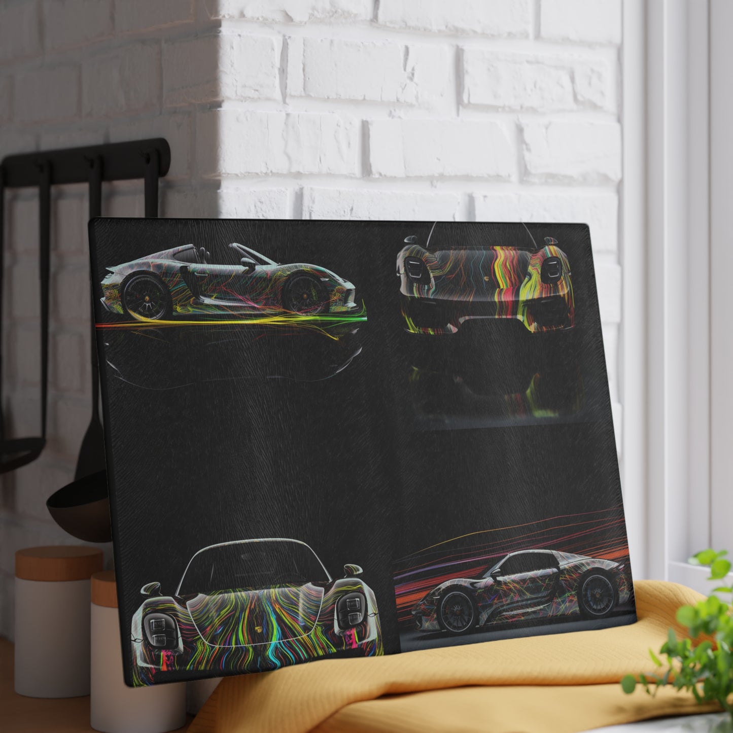 Glass Cutting Board Porsche Line 5