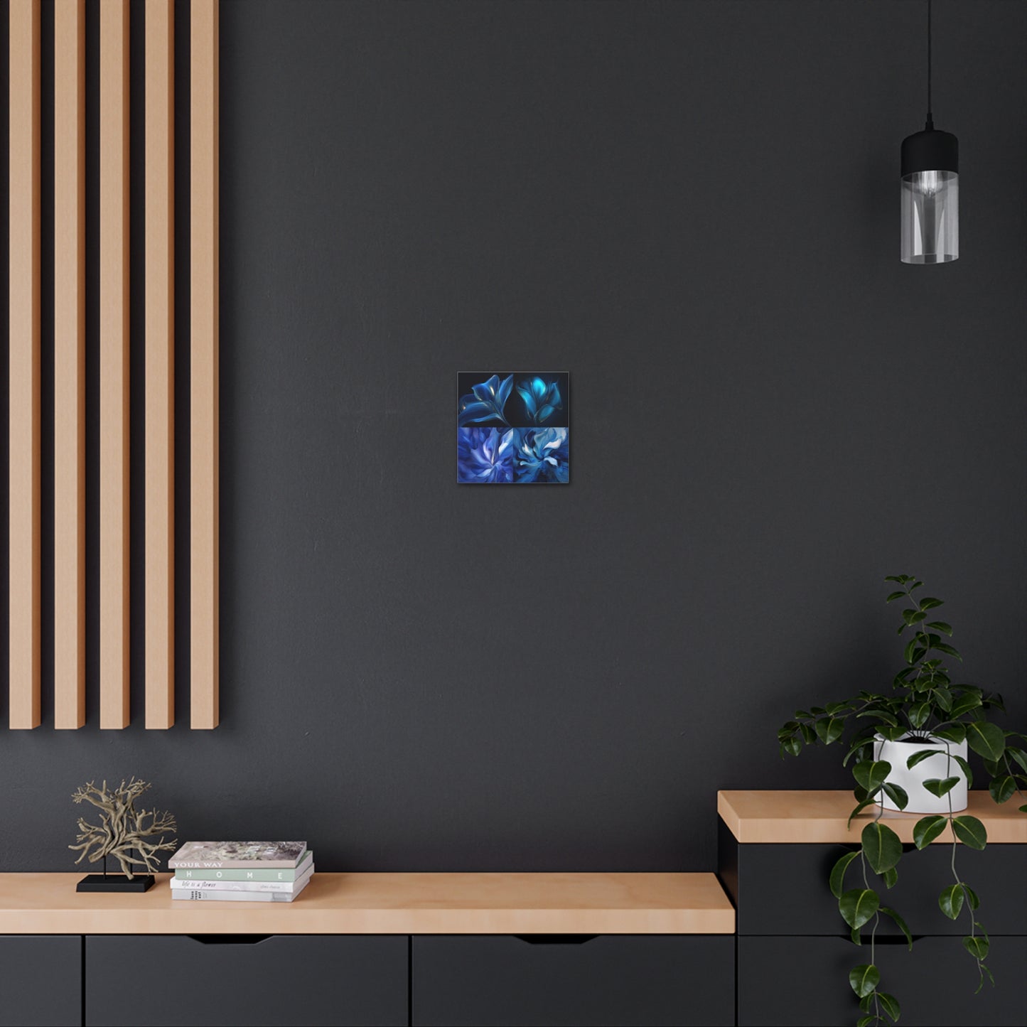 Canvas Gallery Wraps Abstract Blue Tulip 5