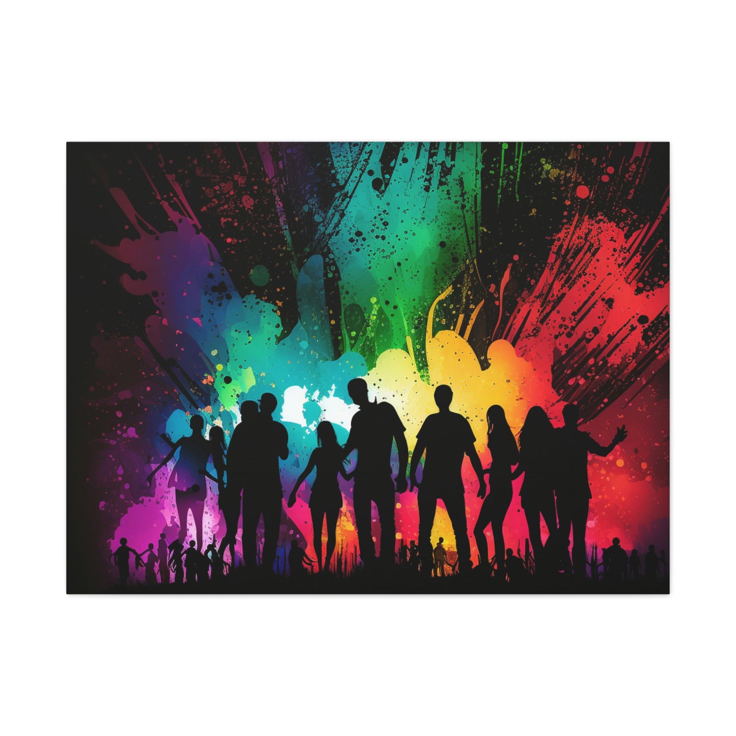 Canvas Gallery Wraps Silhouettes Color Party 1