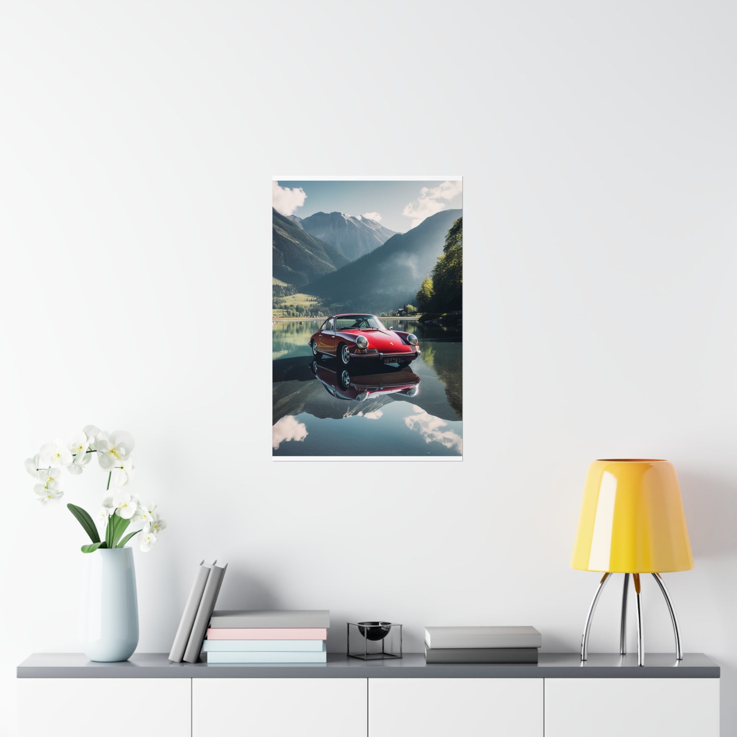 Premium Matte Vertical Posters Porsche Lake 3