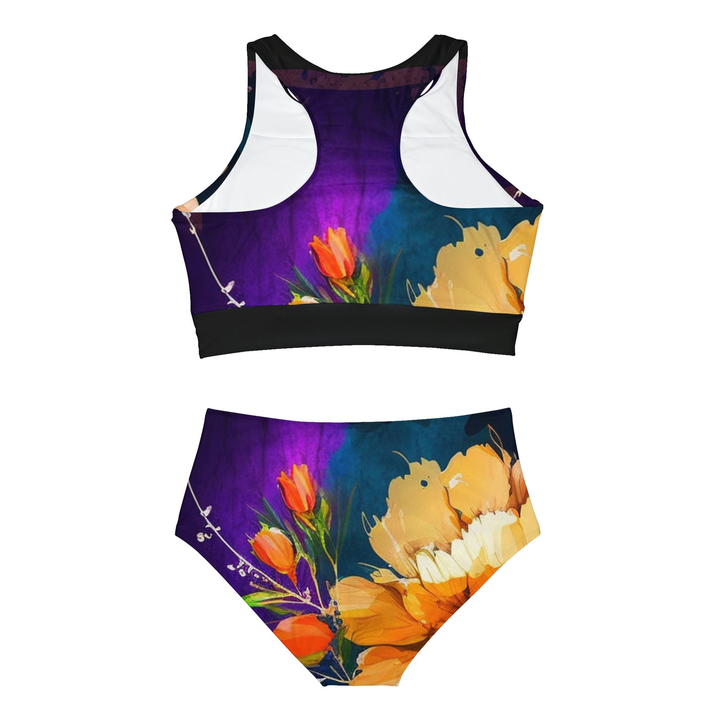 Sporty Bikini Set (AOP) Bright Spring Flowers 4