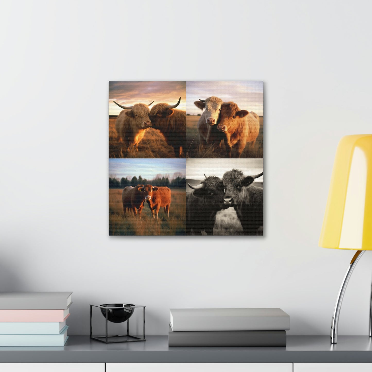 Canvas Gallery Wraps Cow Love 4 Pack