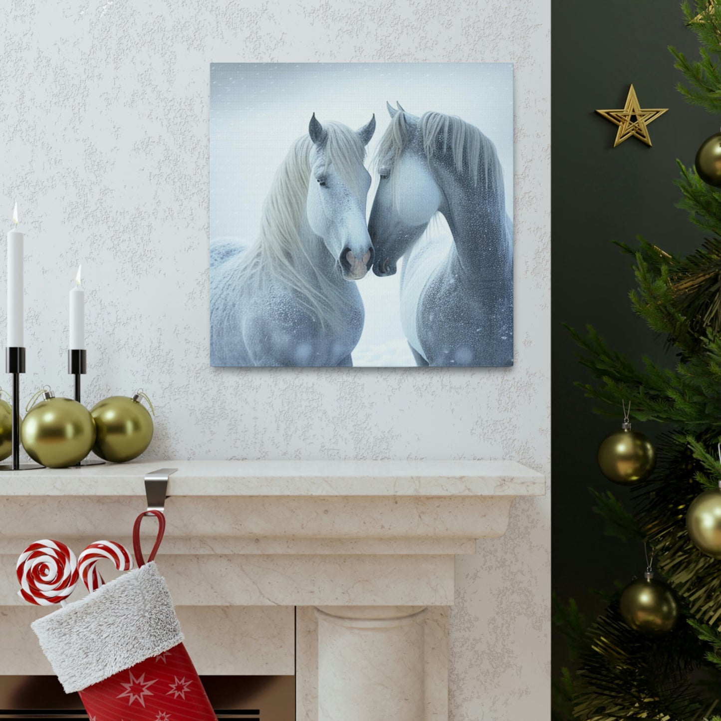 Canvas Gallery Wraps Snow Horses Lovers 3