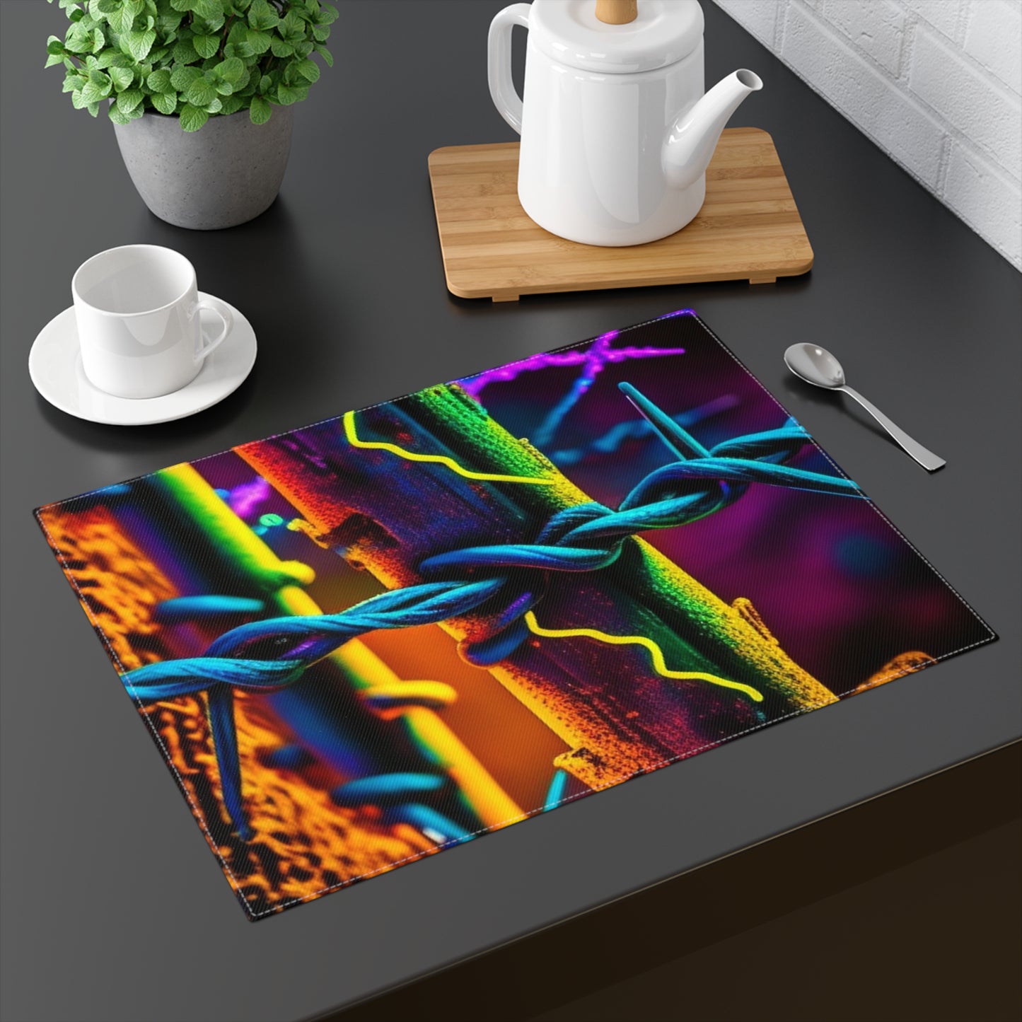 Placemat, 1pc Macro Neon Barb 2