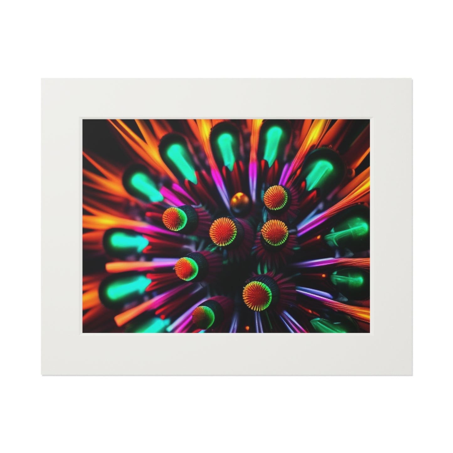 Fine Art Prints (Passepartout Paper Frame) Neon Macro 1