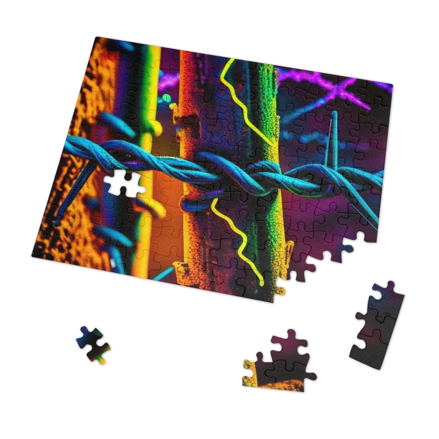 Jigsaw Puzzle (30, 110, 252, 500,1000-Piece) Macro Neon Barb 2