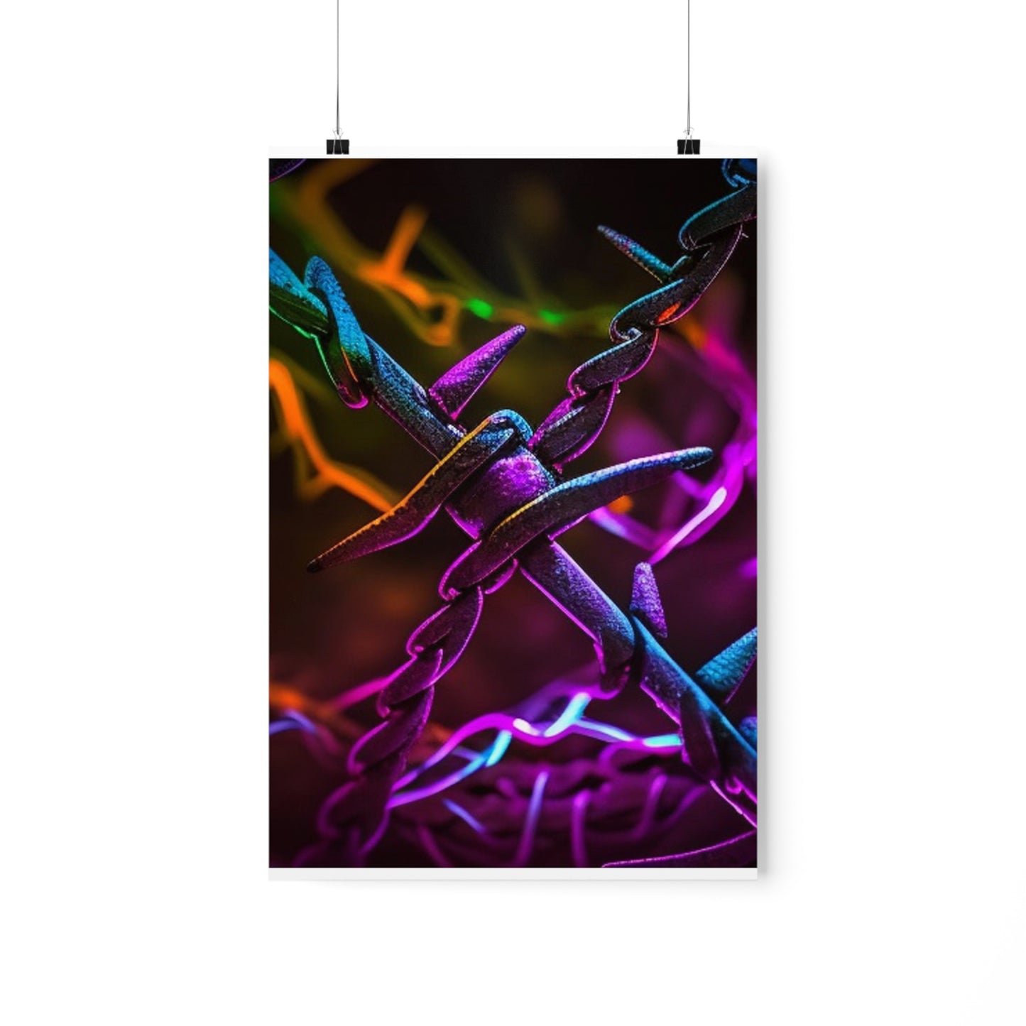 Premium Matte Vertical Posters Macro Neon Barb 4