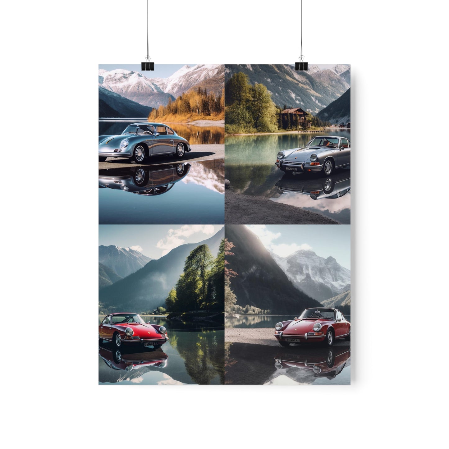 Premium Matte Vertical Posters Porsche Lake 5