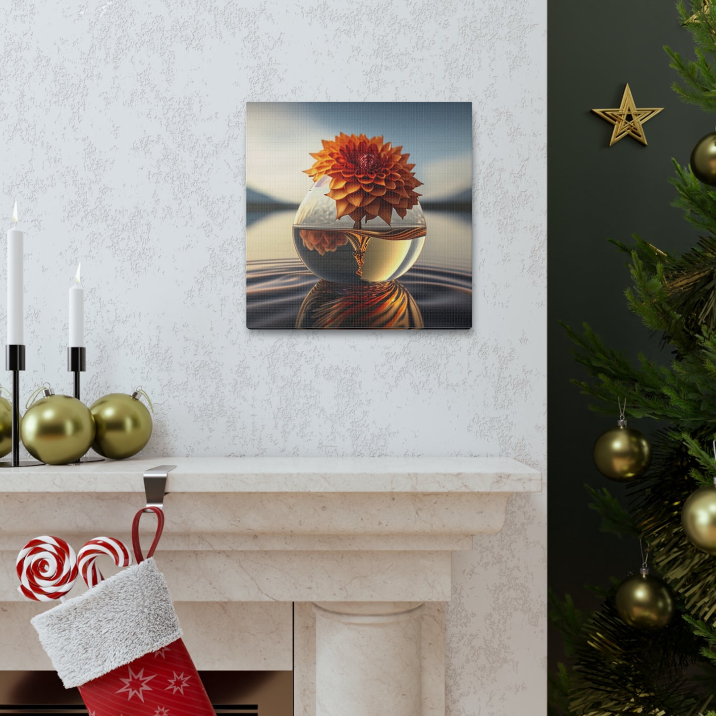 Canvas Gallery Wraps Dahlia Orange 1