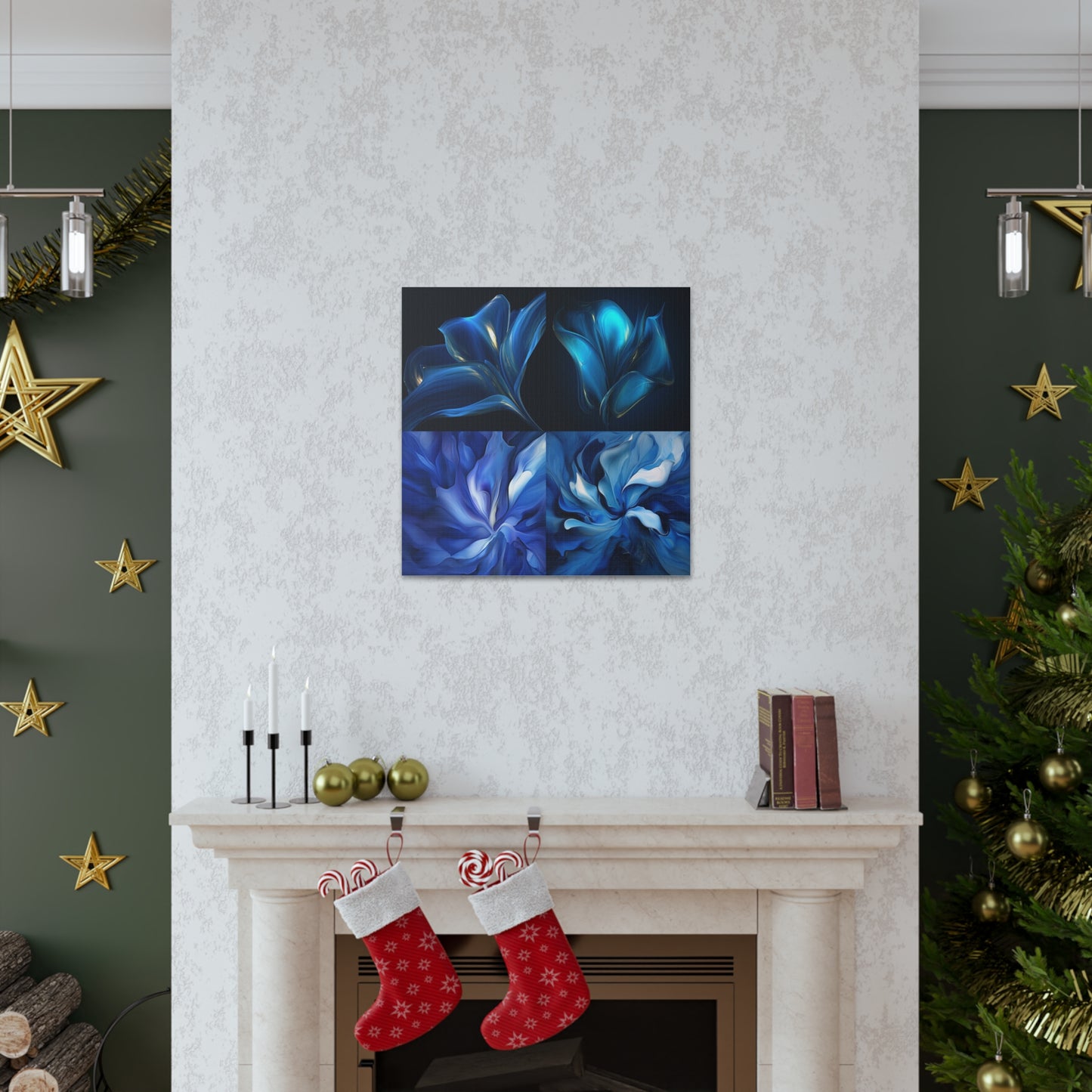 Canvas Gallery Wraps Abstract Blue Tulip 5