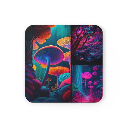 Cork Back Coaster Macro Reef Florescent 2