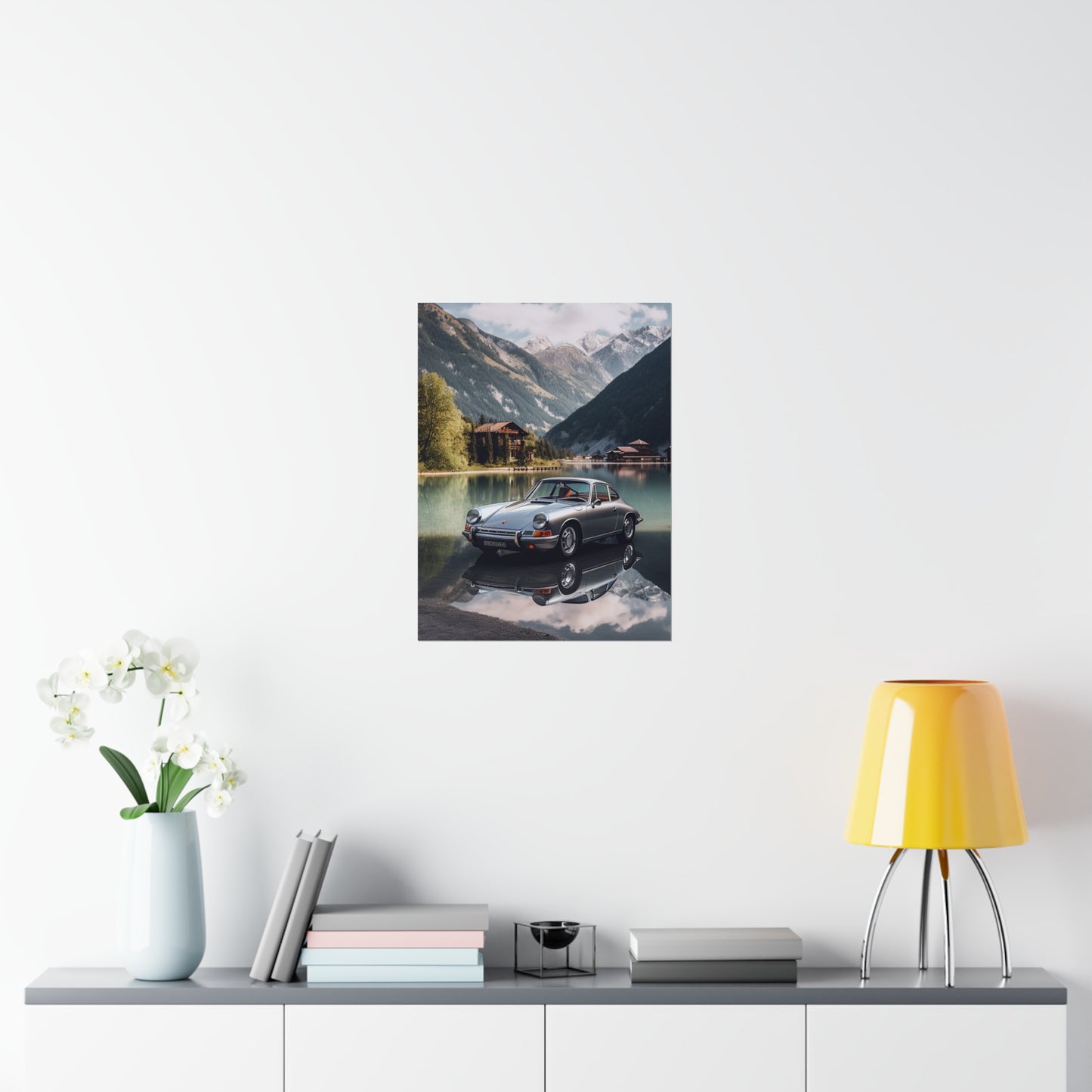 Premium Matte Vertical Posters Porsche Lake 2