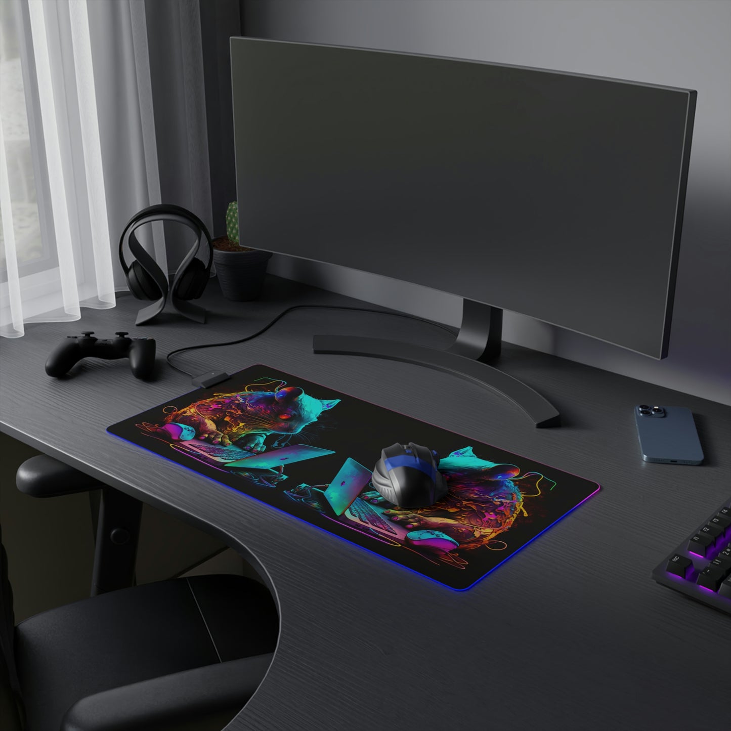 LED Gaming Mouse Pad Neon Mouse 2