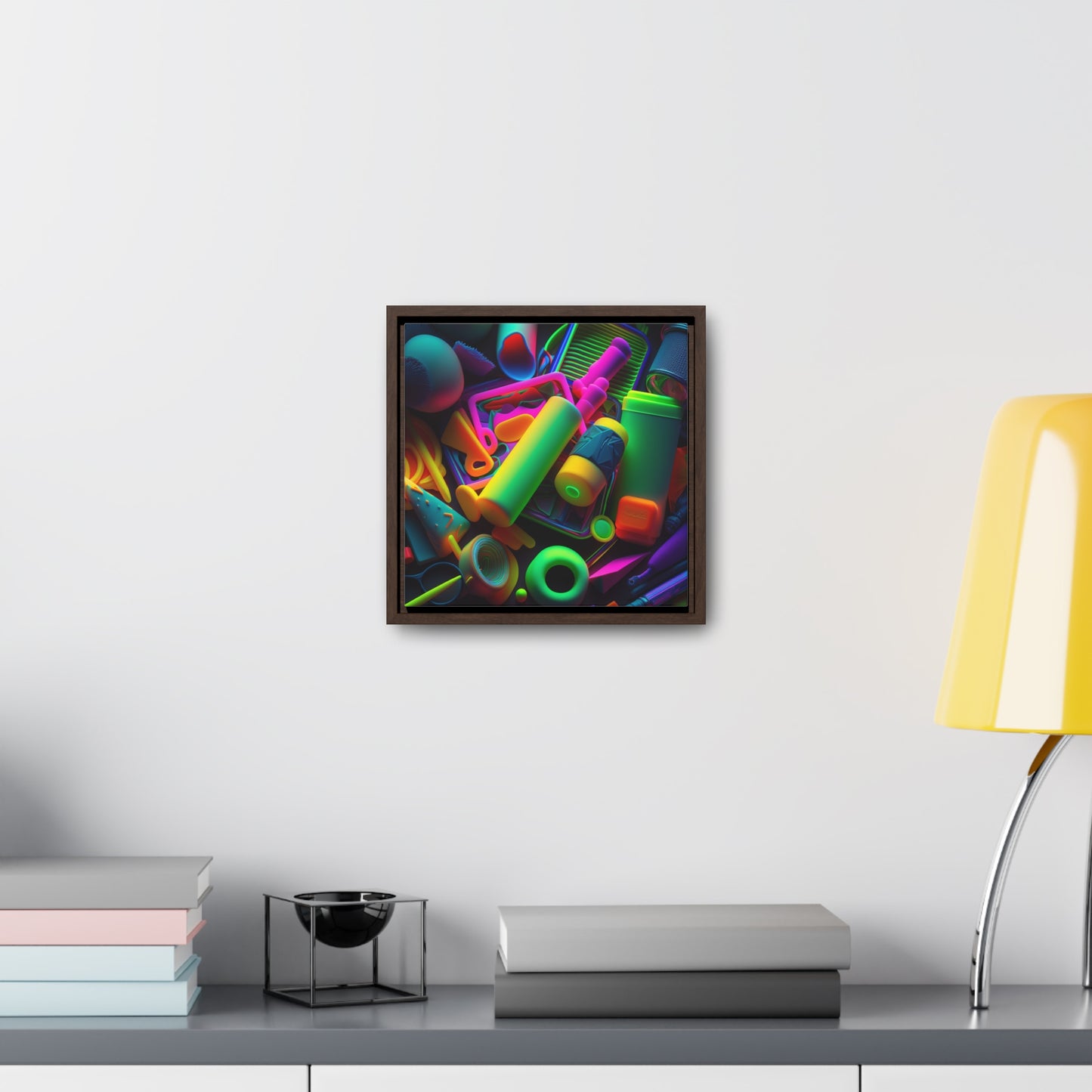 Gallery Canvas Wraps, Square Frame Neon Glow 3