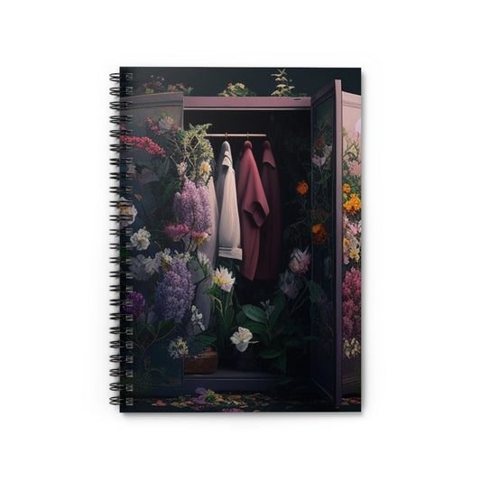 Spiral Notebook - Ruled Line A Wardrobe Surrounded by Flowers 2
