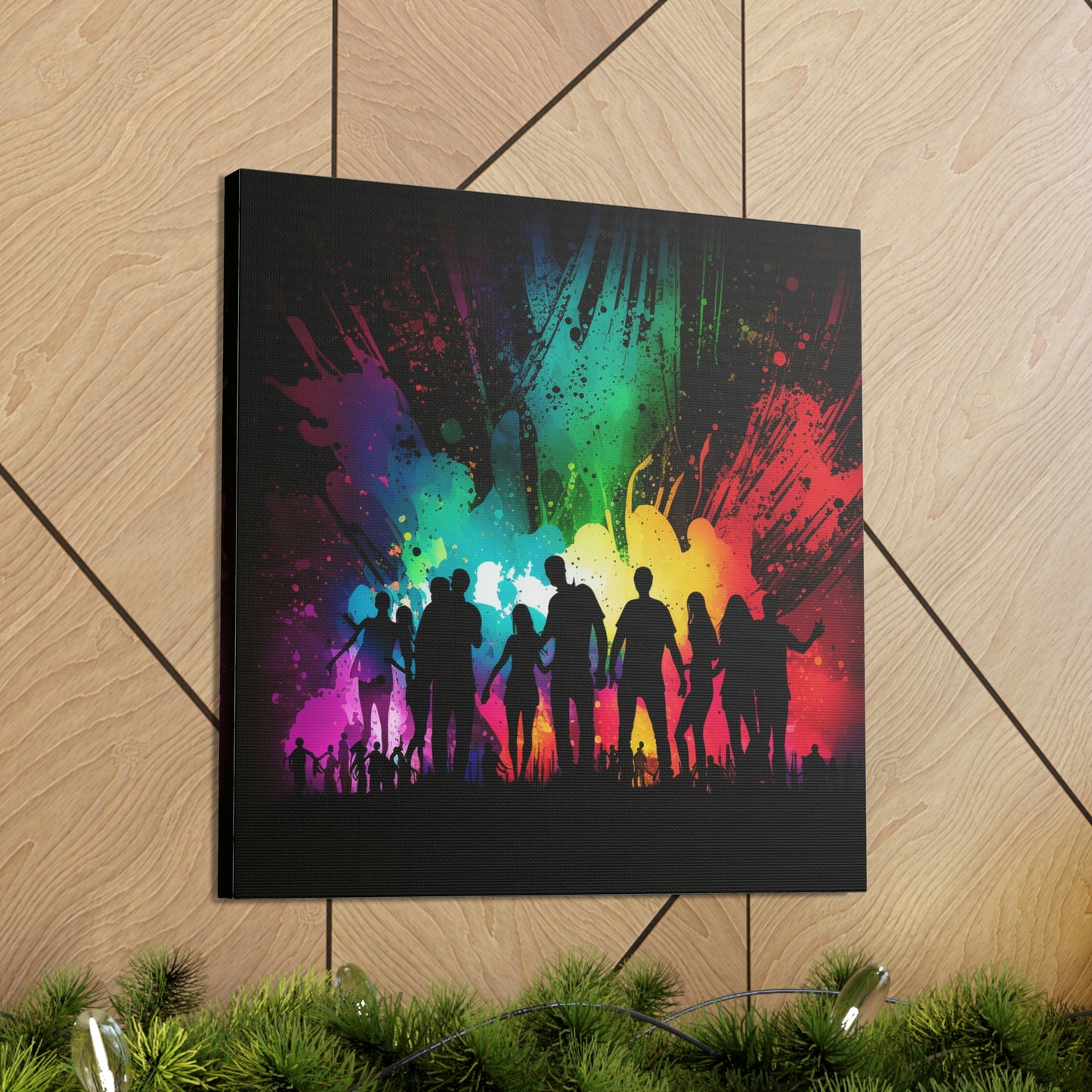 Canvas Gallery Wraps Silhouettes Color Party 1