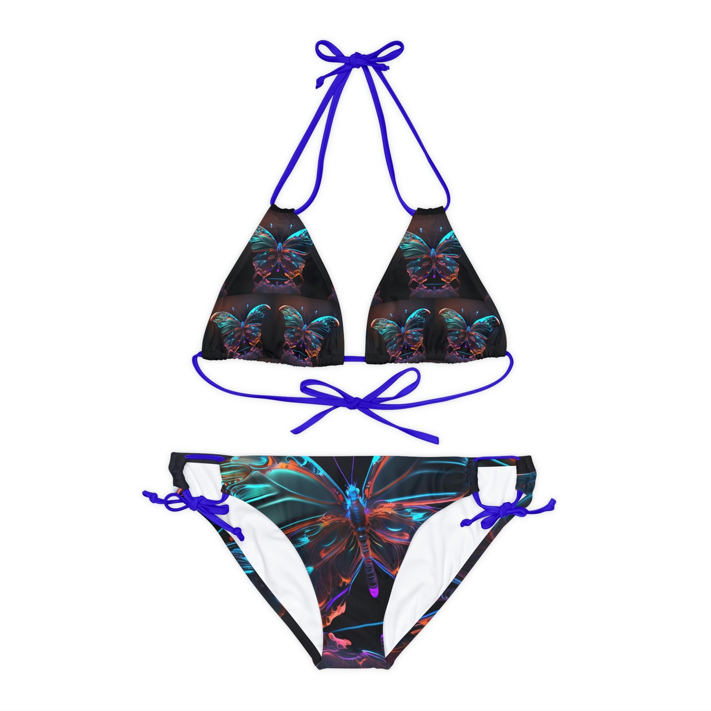 Strappy Bikini Set (AOP) Butterfly Color Neon 1