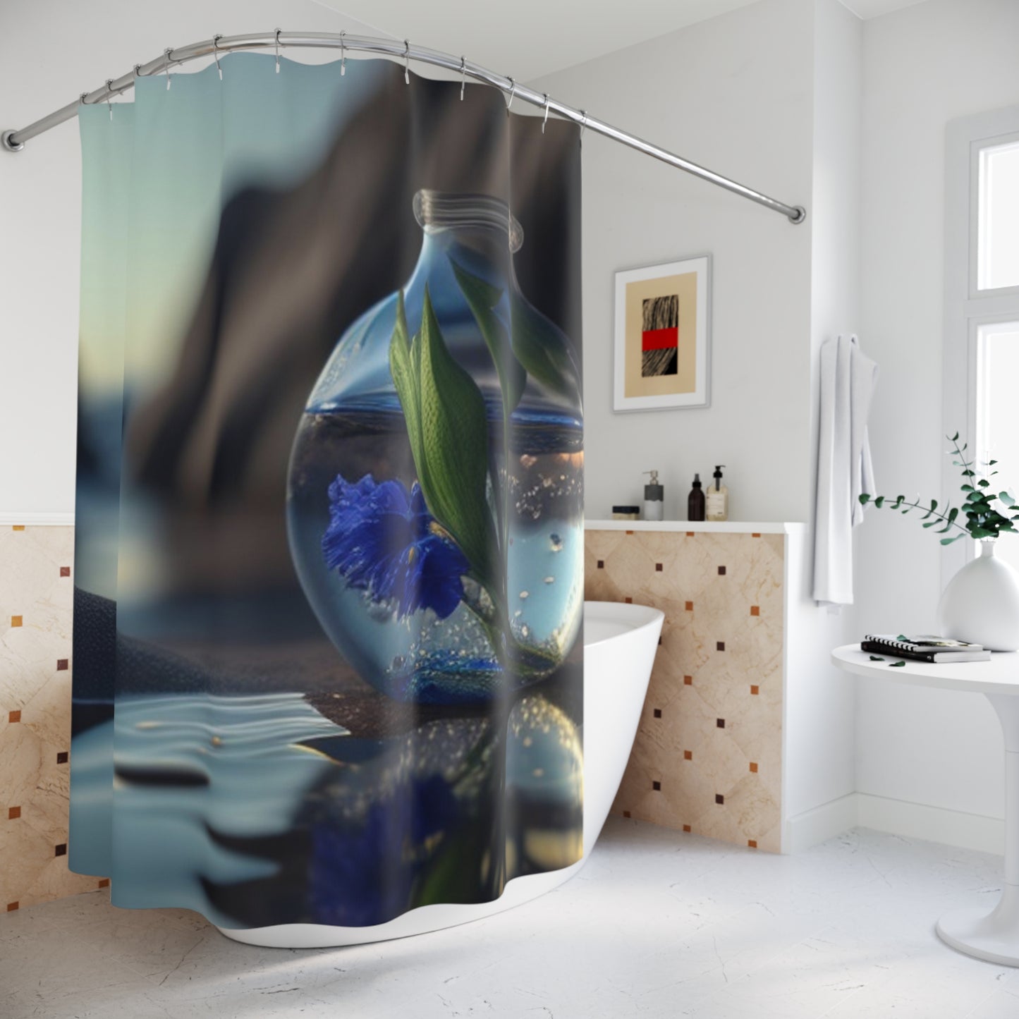 Polyester Shower Curtain Bluebell the 3