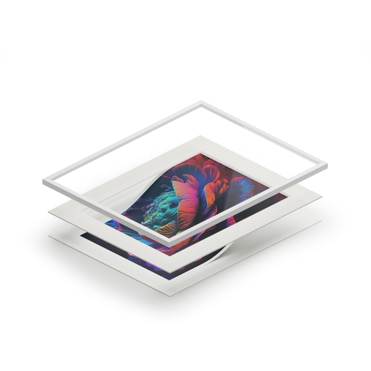 Fine Art Prints (Passepartout Paper Frame) Neon Florescent Glow 1
