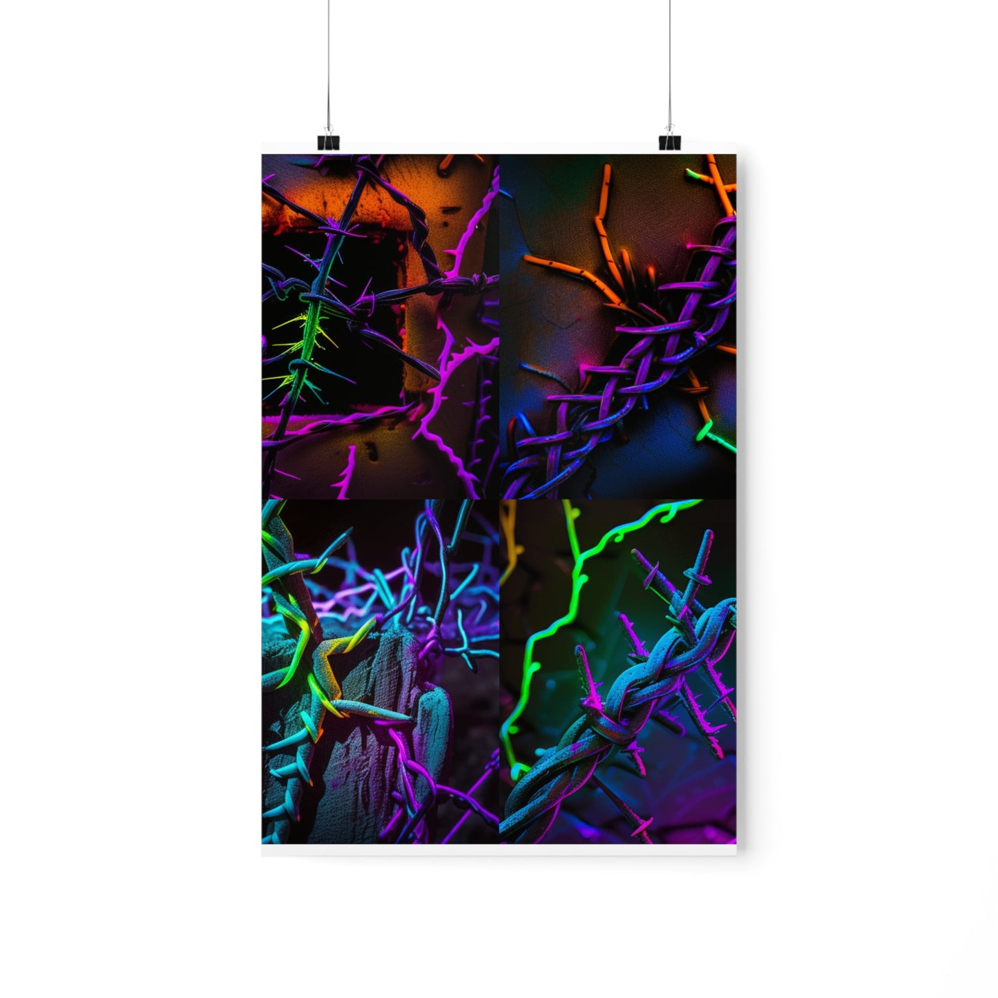 Premium Matte Vertical Posters Macro Neon Barbs 5