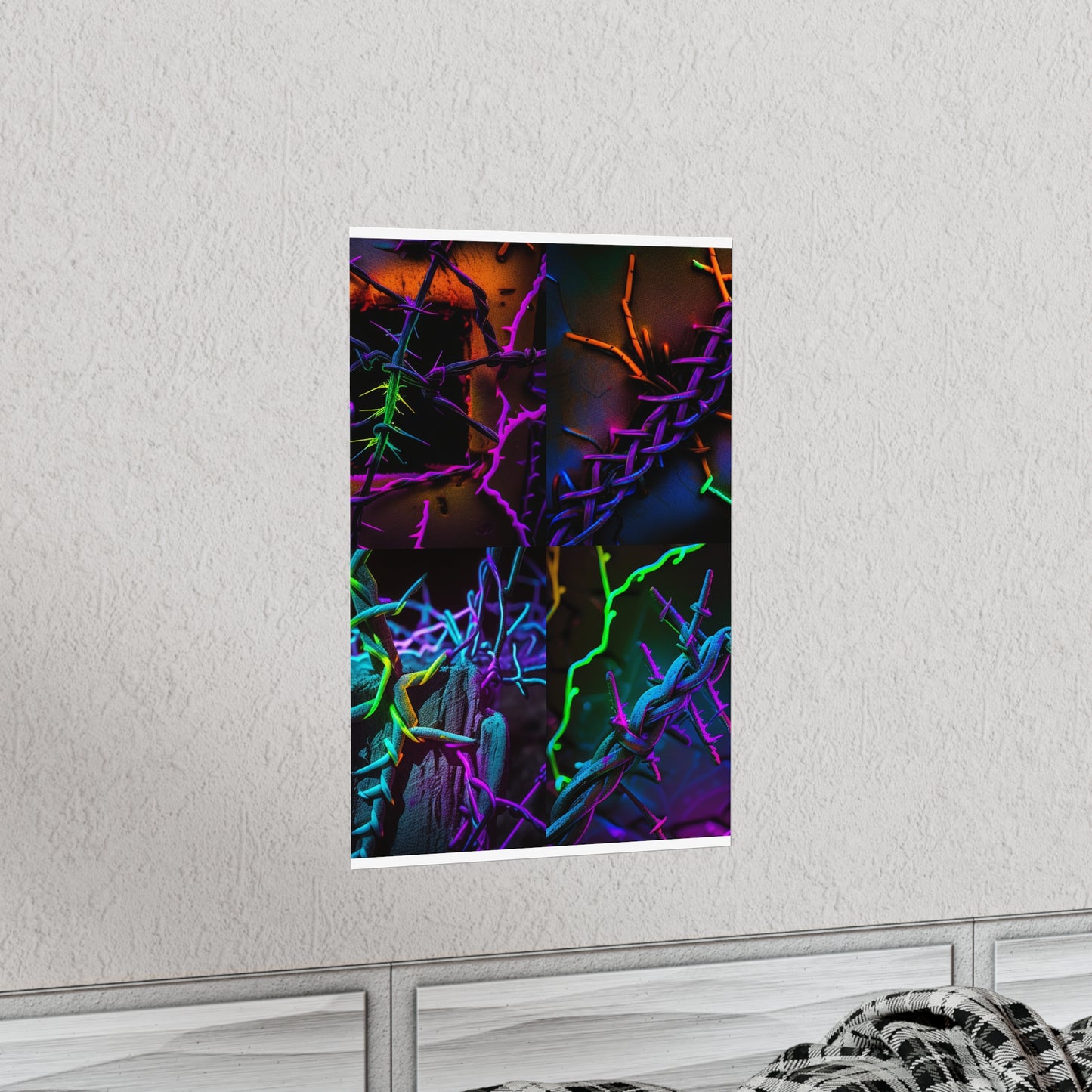 Premium Matte Vertical Posters Macro Neon Barbs 5