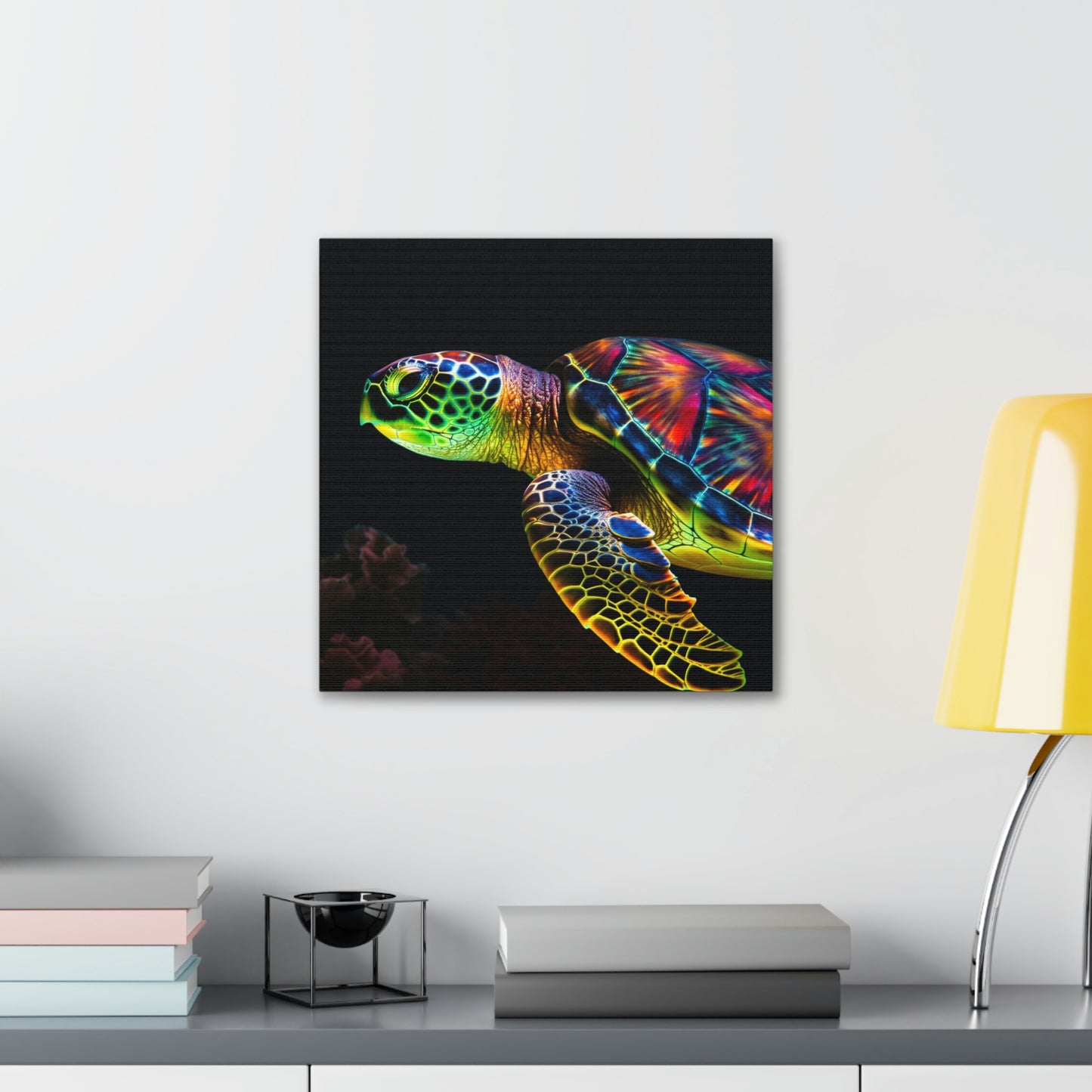 Canvas Gallery Wraps Neon Sea Turtle 4