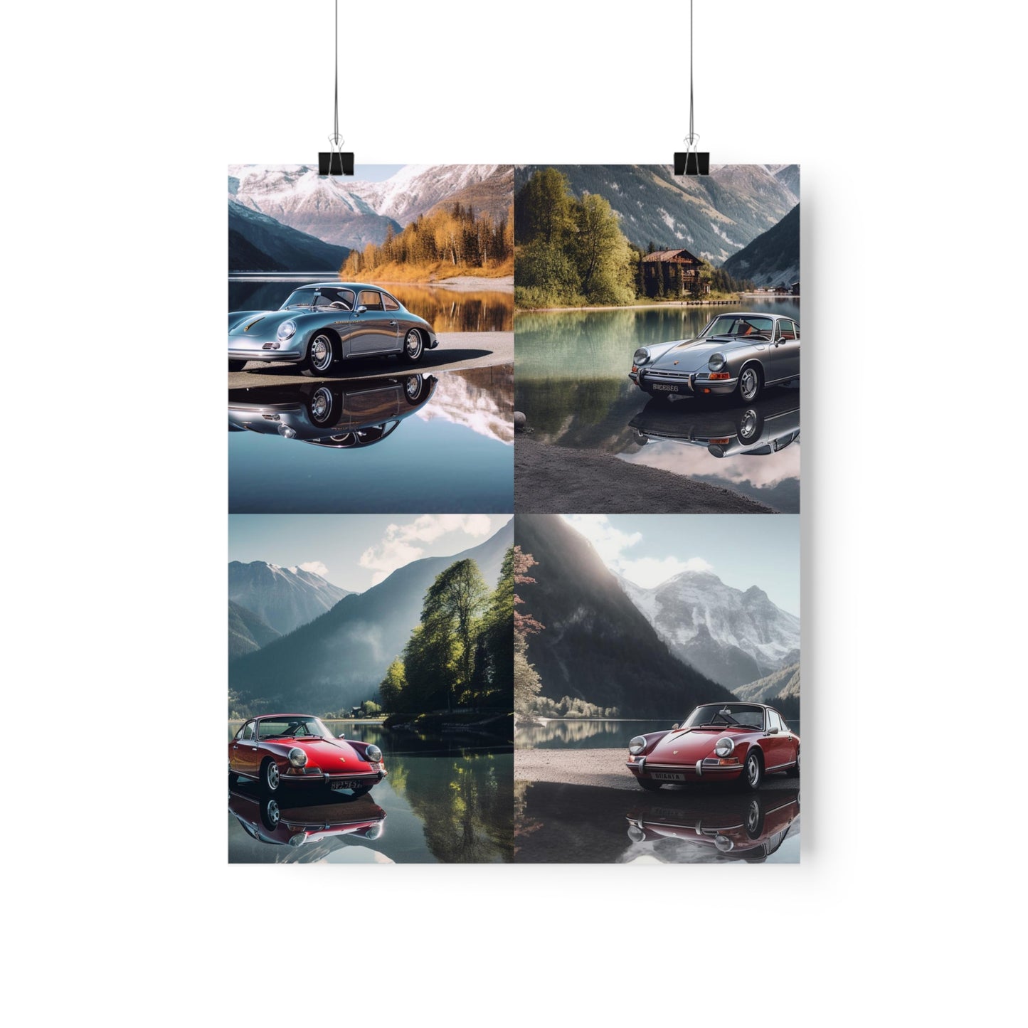 Premium Matte Vertical Posters Porsche Lake 5