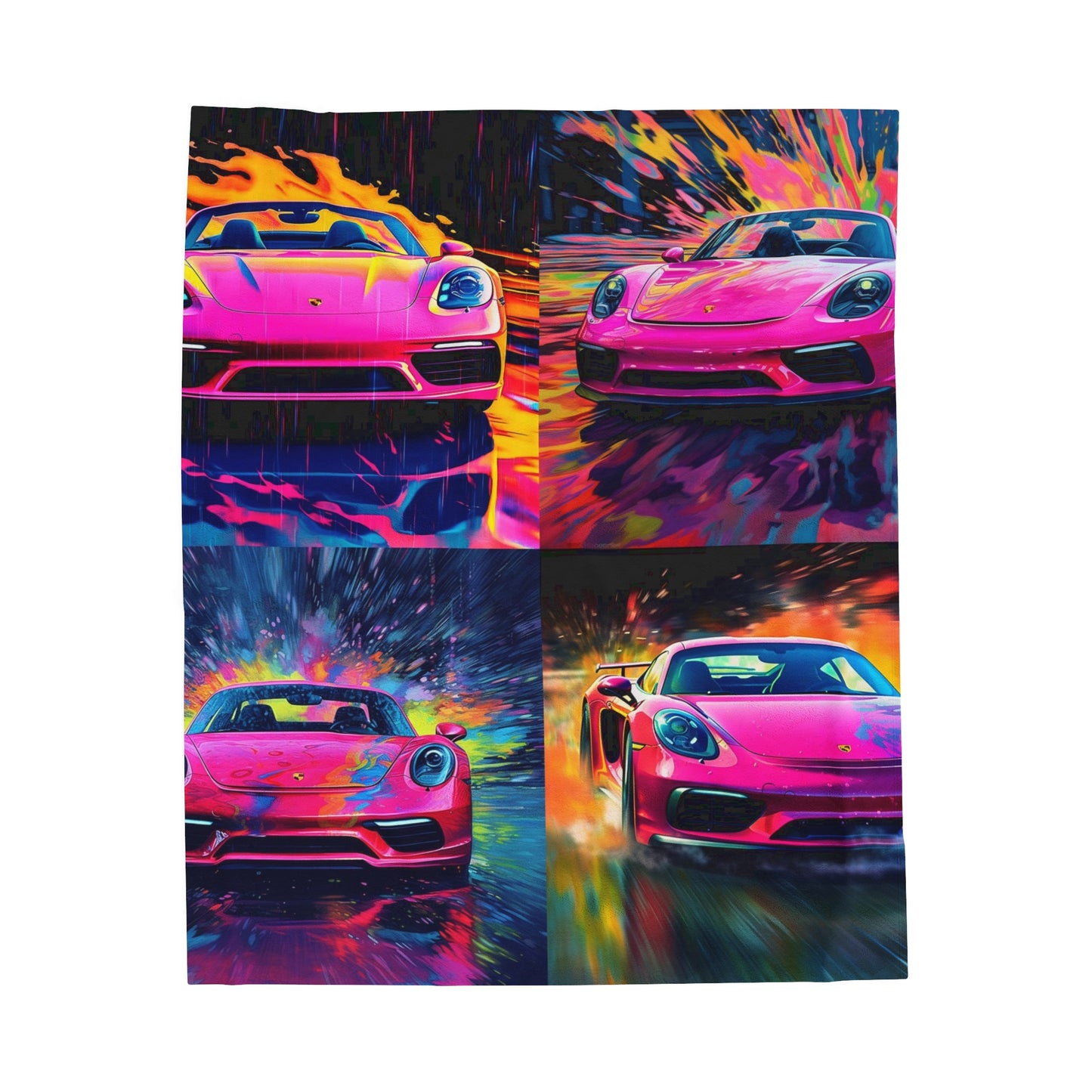 Velveteen Plush Blanket Pink Porsche water fusion 5