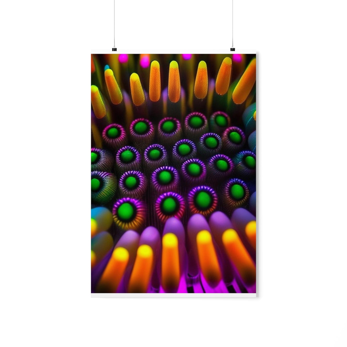 Premium Matte Vertical Posters Macro Cactus neon square 4