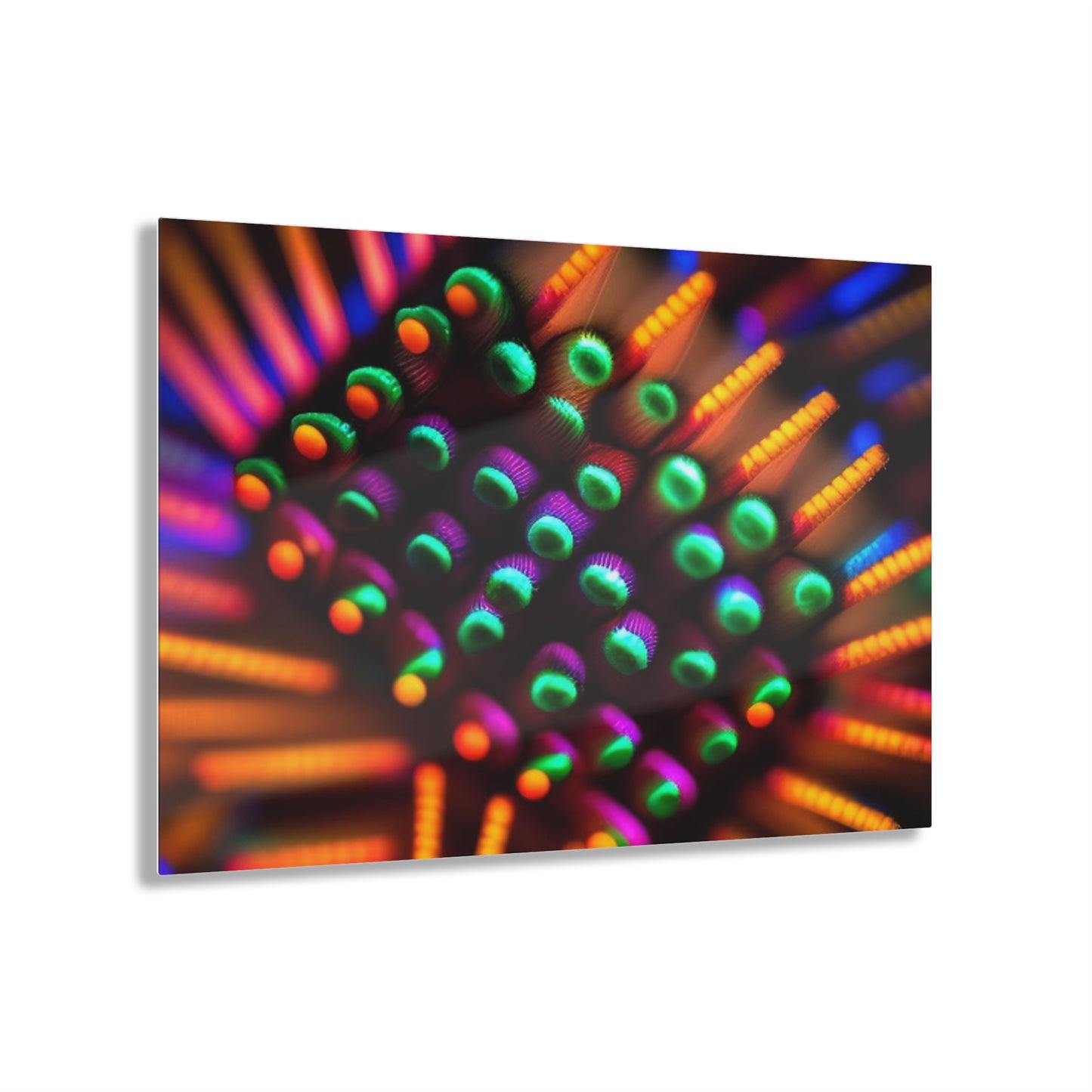 Acrylic Prints Macro Cactus neon square 3