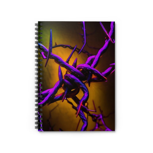 Spiral Notebook - Ruled Line Macro Neon Barb 1