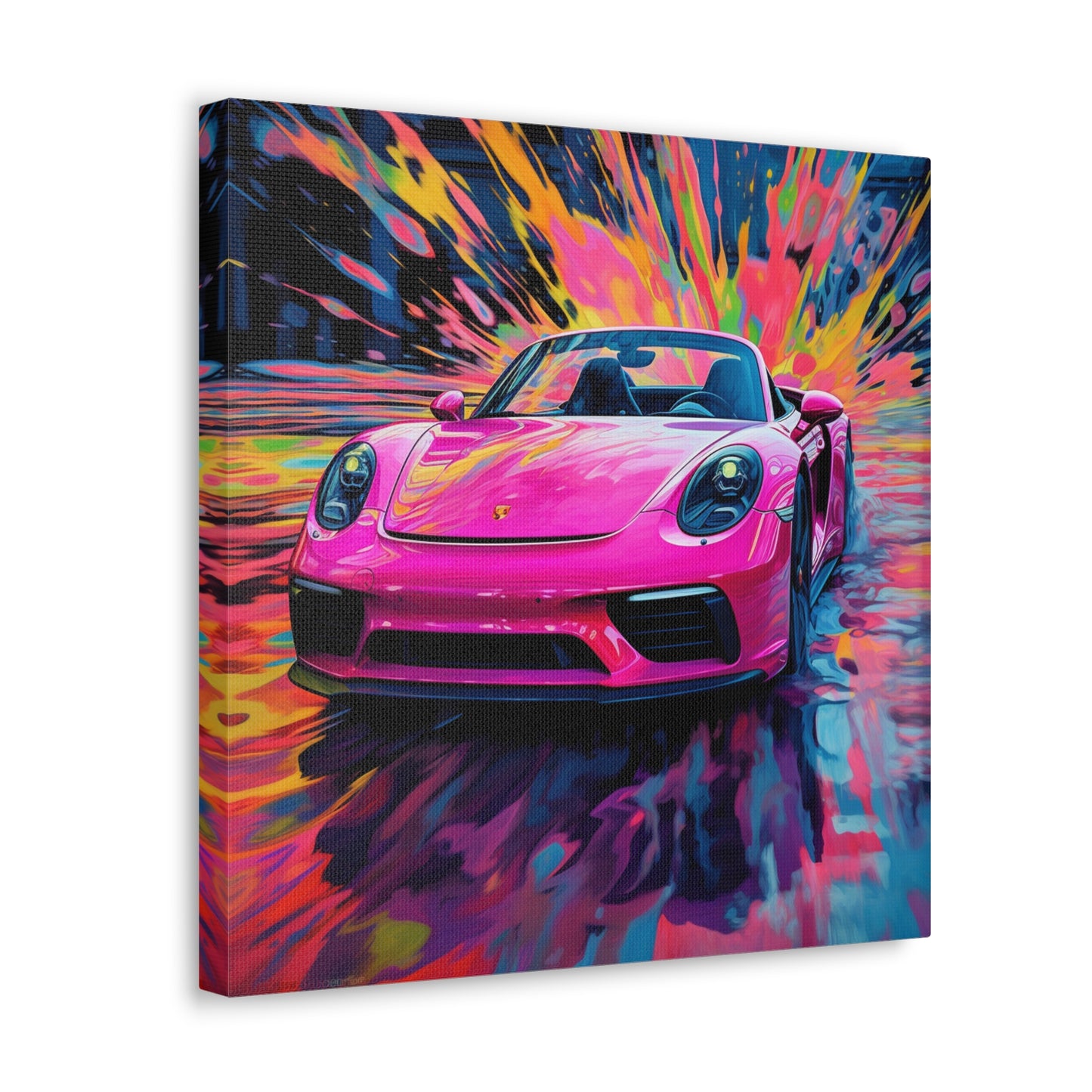 Canvas Gallery Wraps Pink Porsche water fusion 2