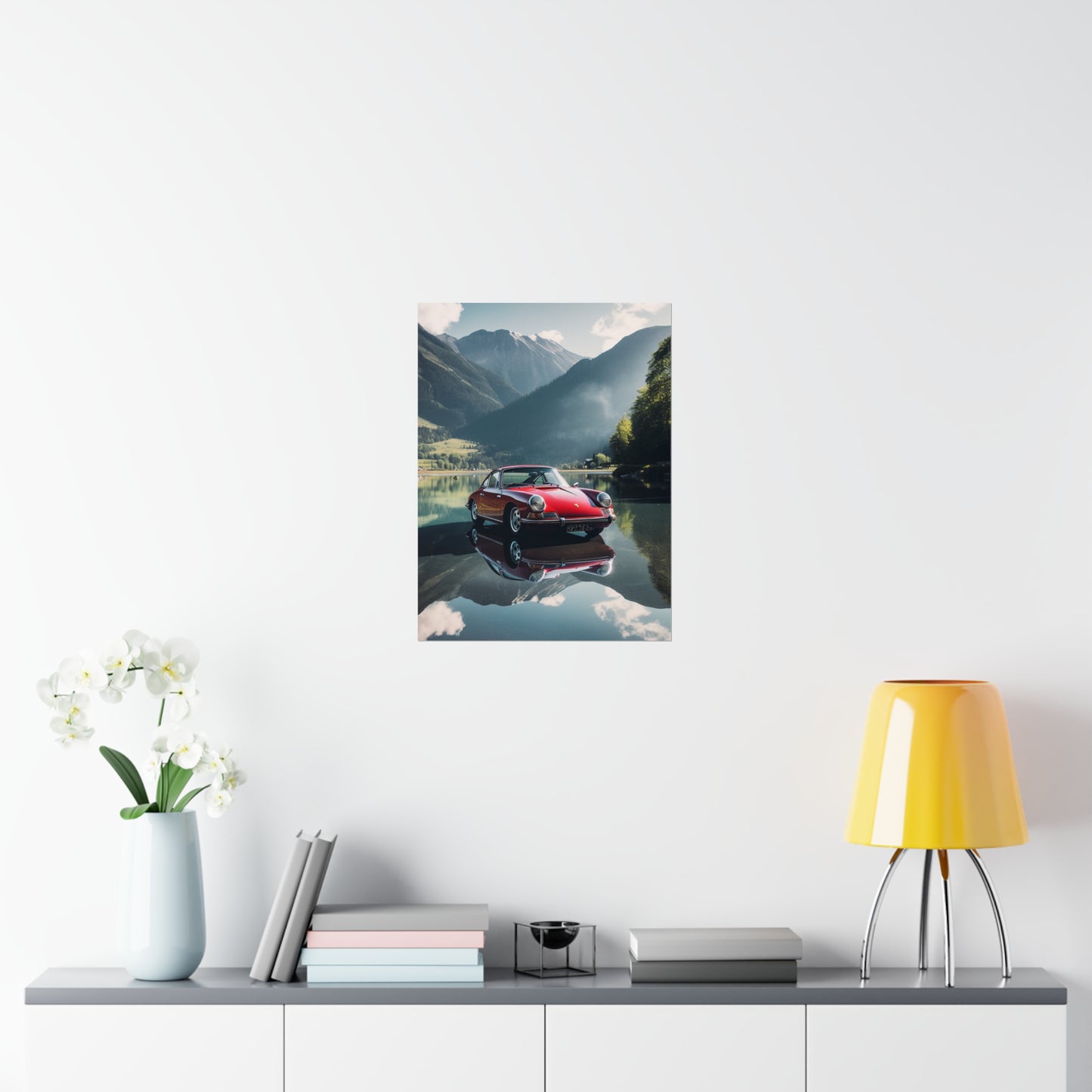 Premium Matte Vertical Posters Porsche Lake 3