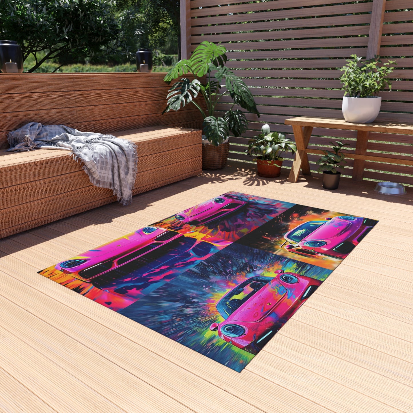 Outdoor Rug  Pink Porsche water fusion 5