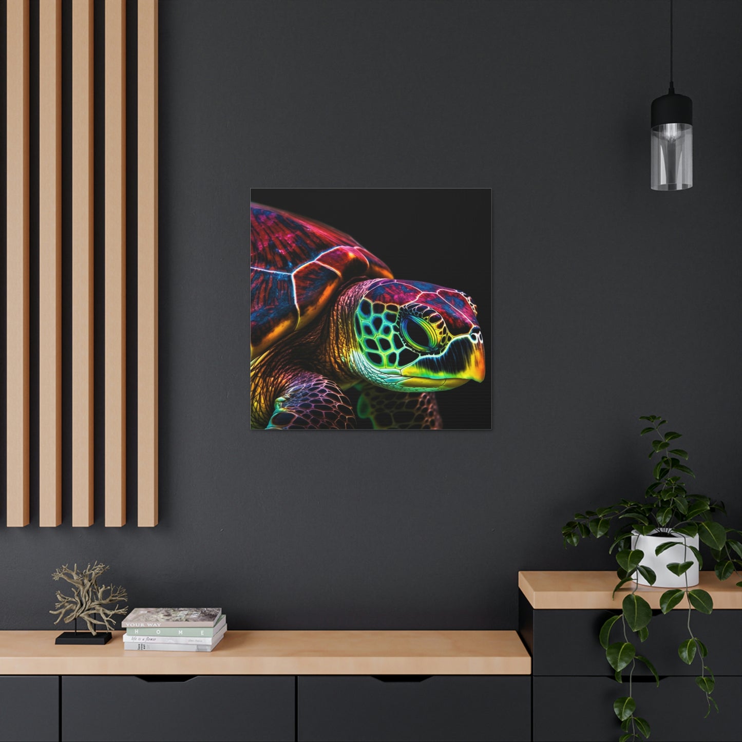 Canvas Gallery Wraps Neon Sea Turtle 3