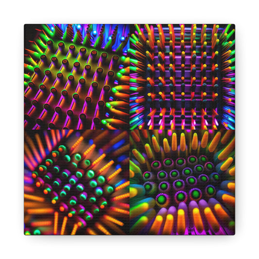 Canvas Gallery Wraps Macro Cactus neon square