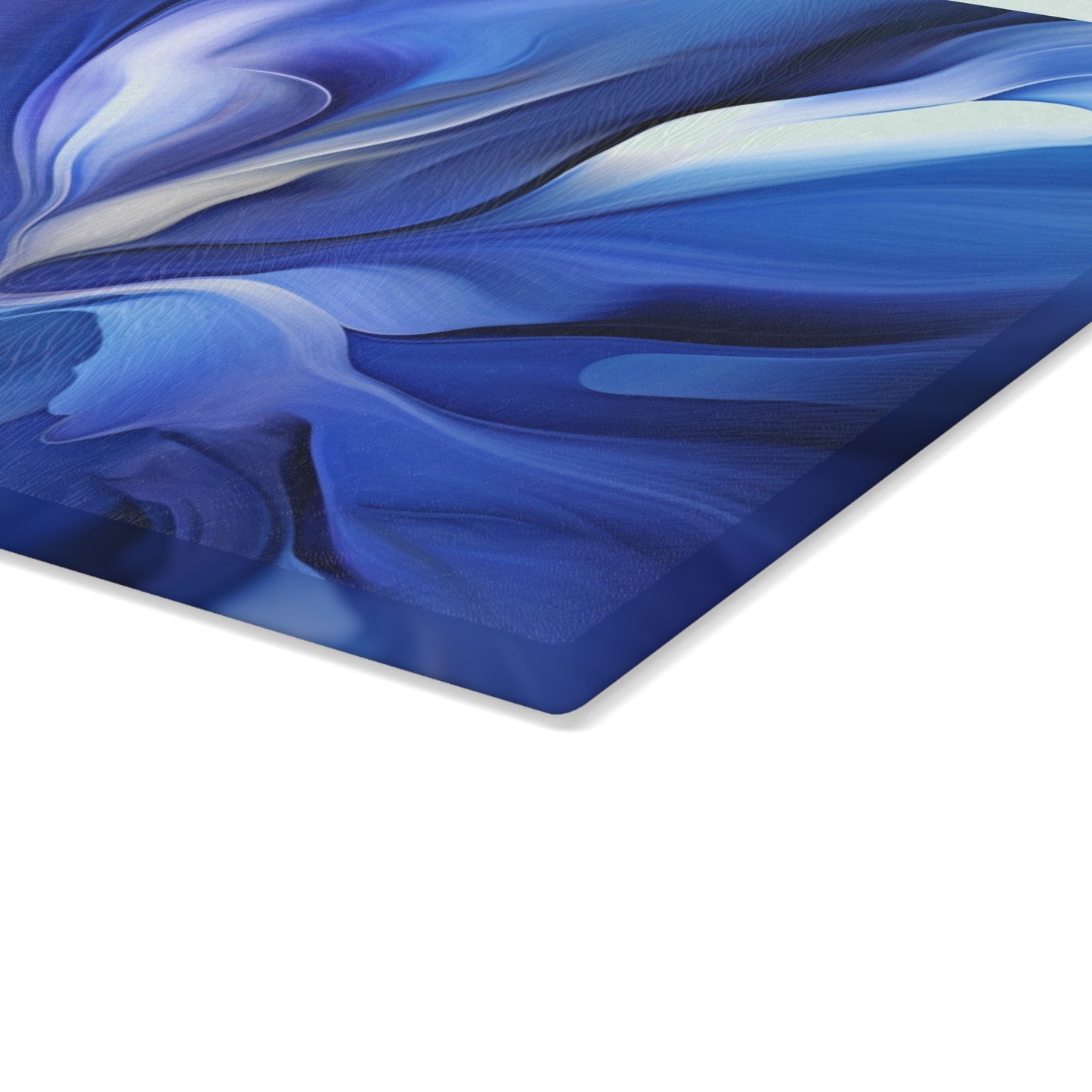 Glass Cutting Board Abstract Blue Tulip 3