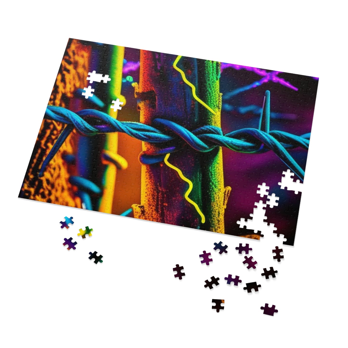 Jigsaw Puzzle (30, 110, 252, 500,1000-Piece) Macro Neon Barb 2