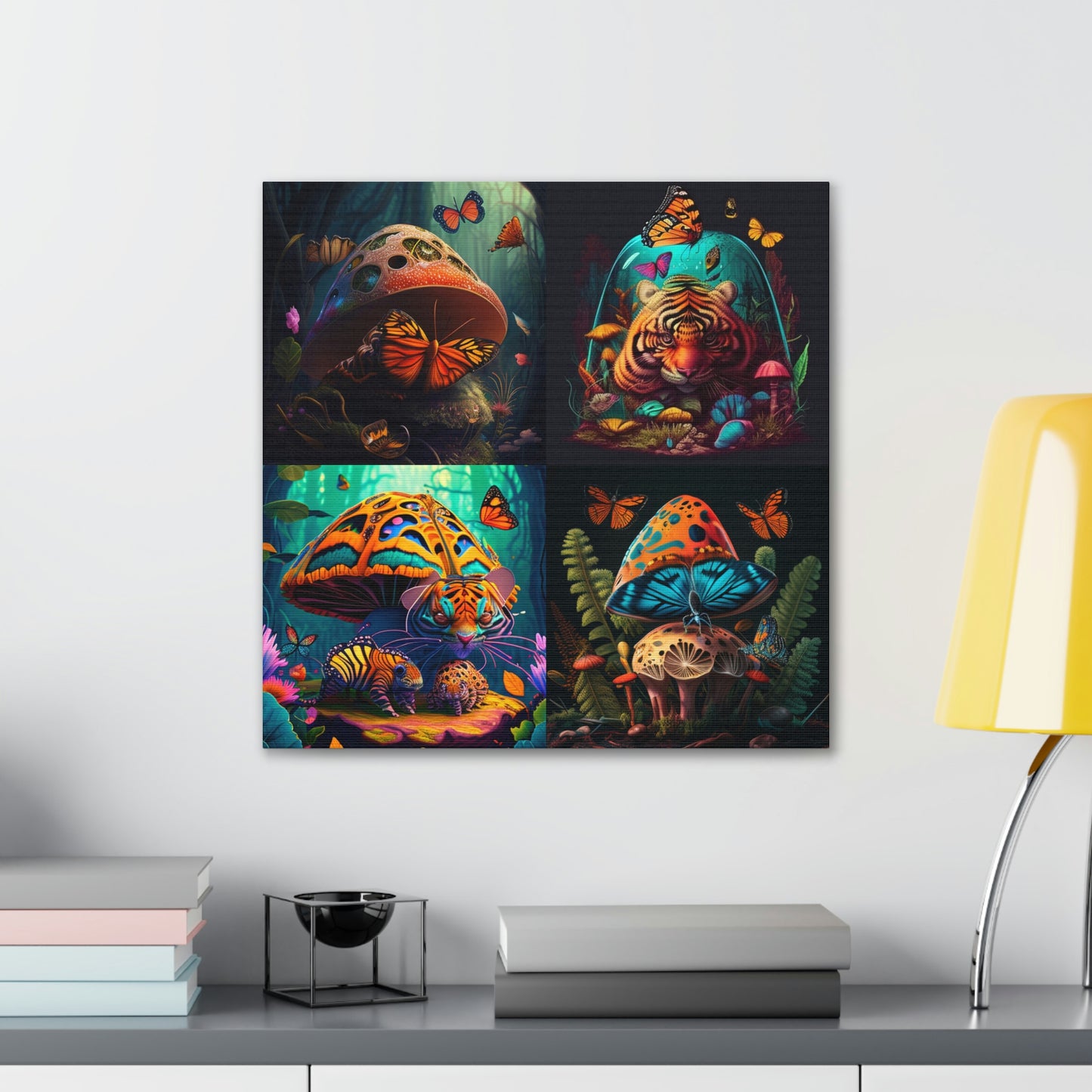 Abstract colorful butterfly tiger mushroom